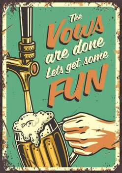 Poster Retro poster with beer mug with foam