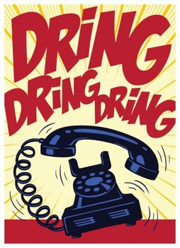 Poster Retro telephone ringing vintage pop art