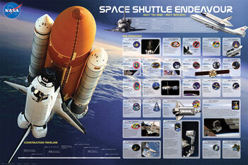 Poster Space Shuttle Endeavour - Missionen