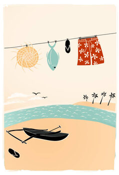 Poster Tahiti French Polynesia beach