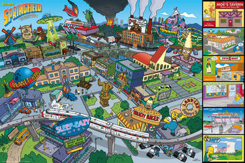 The Simpsons - Locations Poster
