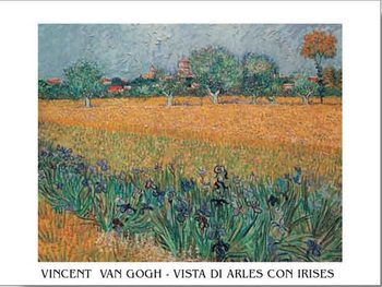 View of Arles with Irises in the Foreground, 1888 Kunstdruk