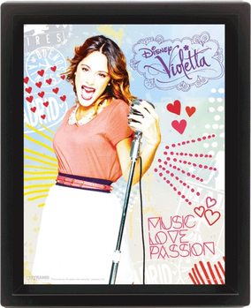 Póster 3D enmarcado Violetta - Passion