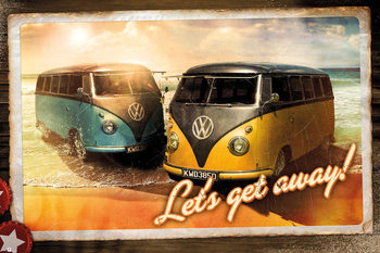 VW Camper - Let's Get Away Poster