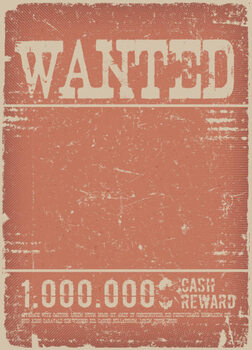 Poster Wanted Poster On Red Grunge Background
