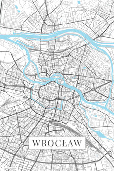 Poster Wroclaw white