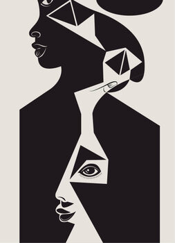 Poster A geometry portrait of a woman