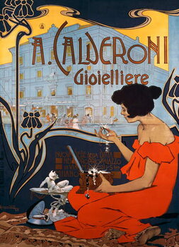 Poster Advertising poster for Calderoni Jewelers in Milan, 1898, by Adolf Hohenstein , Italy, 19th century