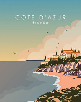 Poster Cote Dazur France travel poster