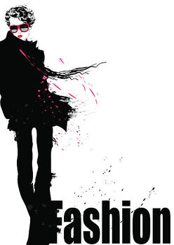 Poster Fashion girl in sketch-style