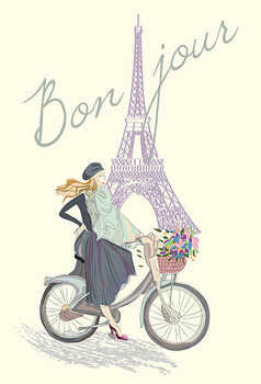 Poster Fashion girl on the bike