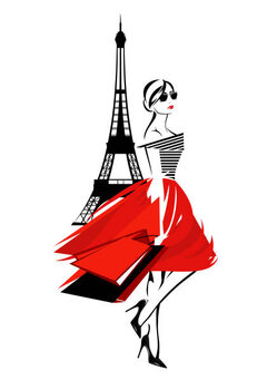 Poster fashion shopping in Paris vector design