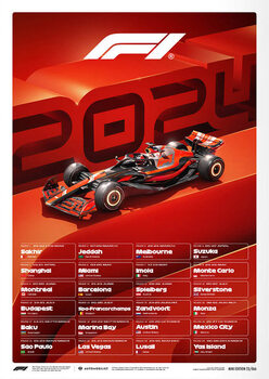 Imprimare de artă Formula 1® - World Championship Race Calendar - 2024