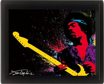 JIMI HENDRIX - paint Poster 3D înrămat