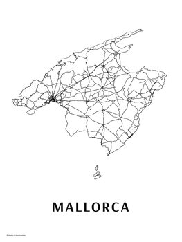 Poster Mallorca black & white