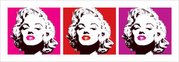 Marilyn Monroe - Red Triptych Reproducere