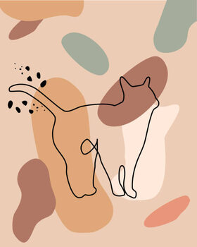 Poster Mid century art poster. Continuous one