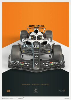 Imprimare de artă Oscar Piastri - 2023 The Triple Crown Livery 60th Anniversary - McLaren Formul