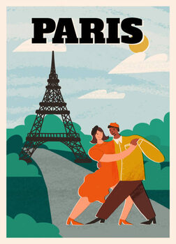 Poster Paris A4 retro style poster.