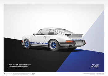 Imprimare de artă Porsche 911 RS - 1973 - White