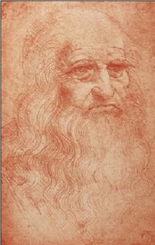 Portrait of a man in red chalk - self-portrait Reproducere