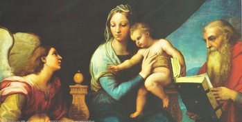 Raphael Sanzio - Madonna of the Fish - Madonna with the Fish, 1514 (part) Reproducere