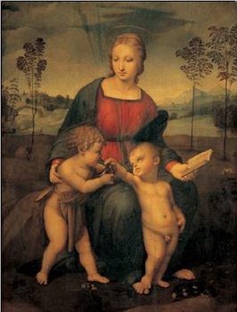Raphael Sanzio - Madonna of the Goldfinch - Madonna del Cardellino Reproducere