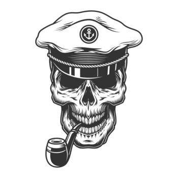 Poster Skull with pipe in the