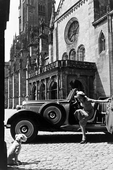 Poster The Freiburg Minster, landmark of the town Freiburg im Breisgau in Baden, Germany 1930s