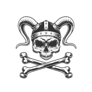 Poster Viking skull without jaw