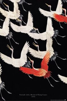 Poster Furisode with a Myriad of Flying Cranes