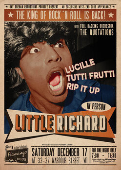 Poster Little Richard Flamingo - Club Wardour St
