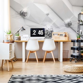 3D Silver Balls Modern Design Poster Mural XXL
