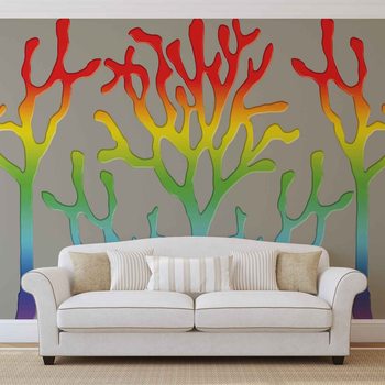 Arbre Arc-en-ciel Abstrait Poster Mural XXL