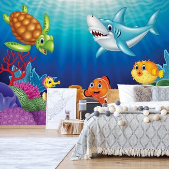 Cartoon Sea Creatures Poster Mural XXL