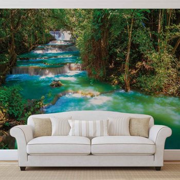 Cascades Arbres Forêt Nature Poster Mural XXL