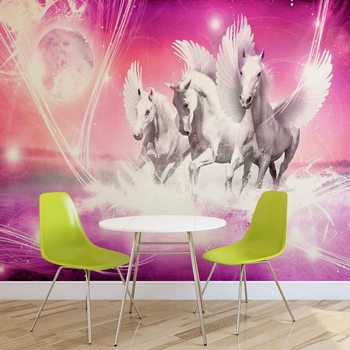 Cheval à ailes Pegasus Rose Poster Mural XXL