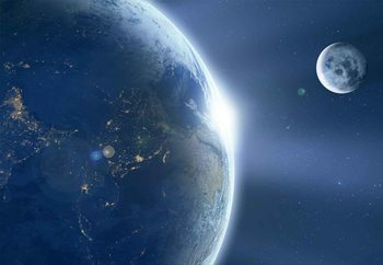 Earth And Moon Poster Mural XXL