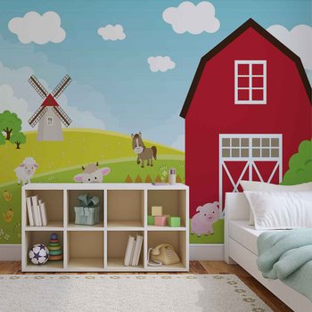 Farm Cartoon Chambres des Garçons Poster Mural XXL