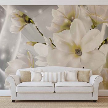 Fleurs blanches Poster Mural XXL