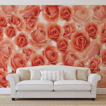 Fleurs Roses Rouges Poster Mural XXL