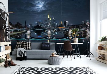 Frankfurt At Full Moon Poster Mural XXL