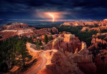 Lightning Over Bryce Canyon Poster Mural XXL