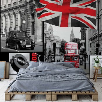 London Black And White Poster Mural XXL