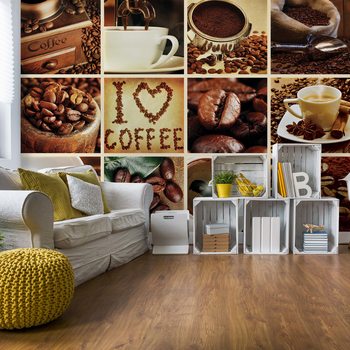 Love Coffee Squares Poster Mural XXL