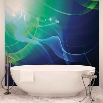 Motif Abstrait Bleu Vert Clair Poster Mural XXL