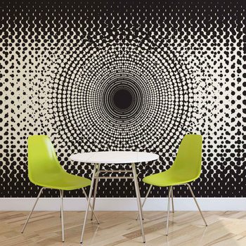 Points Noir et Blanc Abstraits Poster Mural XXL