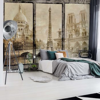 Vintage Paris Tryptich Poster Mural XXL