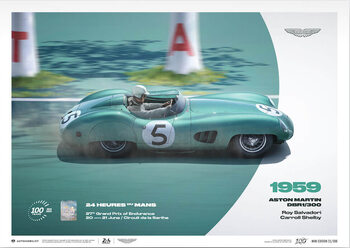 Konsttryck Aston Martin Dbr1/300 - 24H Le Mans - 100th Anniversary - 1959