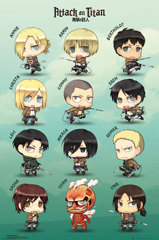 Poster Attack on Titan - Chibi characters